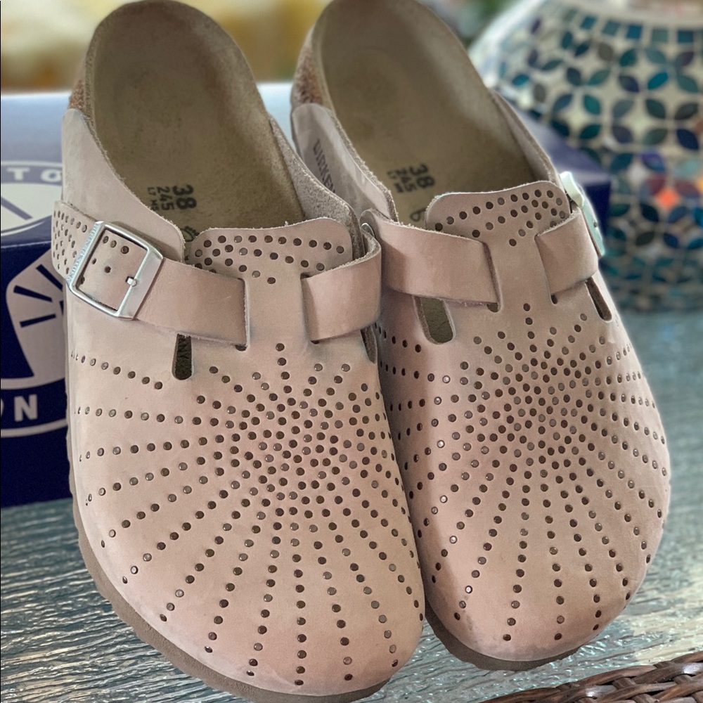 Birkenstock Boston Mini Rivets Nubuck Leather Mule